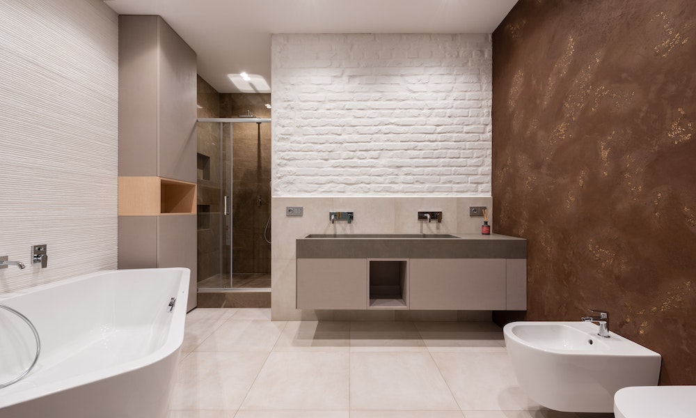 bagno color tortora mobili